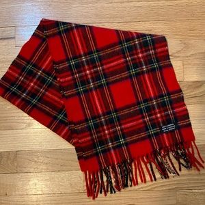 Royal Stewart mens? Unisex red tartan lambswool scarf Scotland